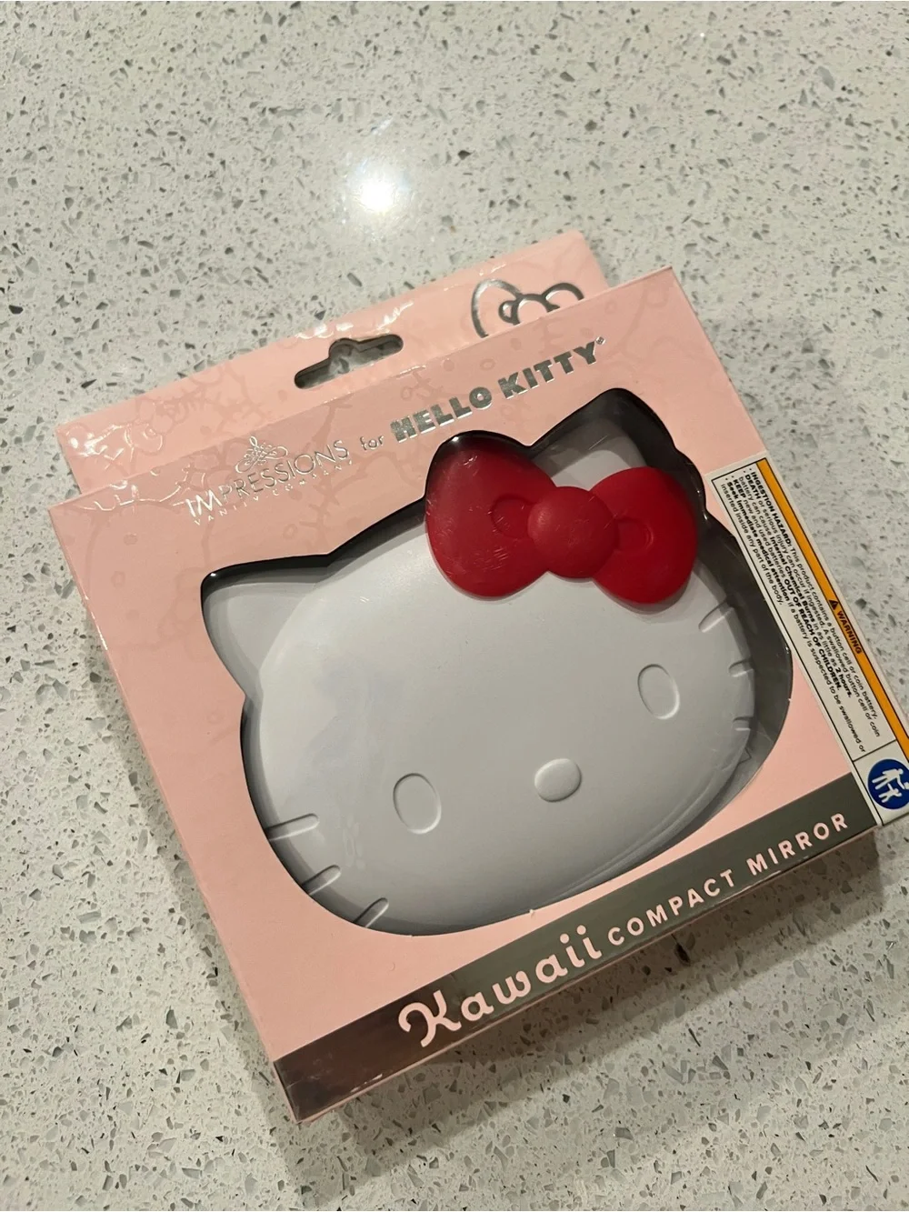 Hello Kitty Pink Compact Mirror with Red Bow